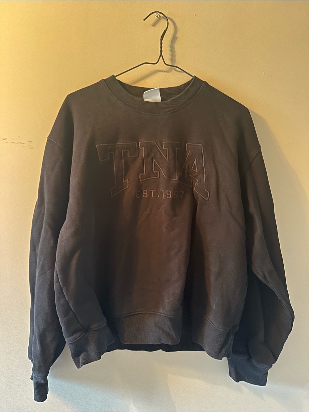 Aritzia TNA Black Logo Crewneck Sweatshirt